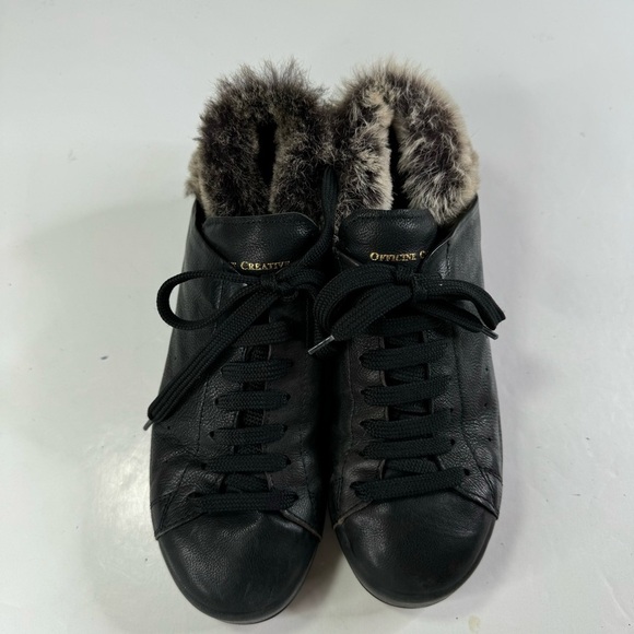 Officine Creative Black Fur-Lined Sneakers - Picture 3 of 9